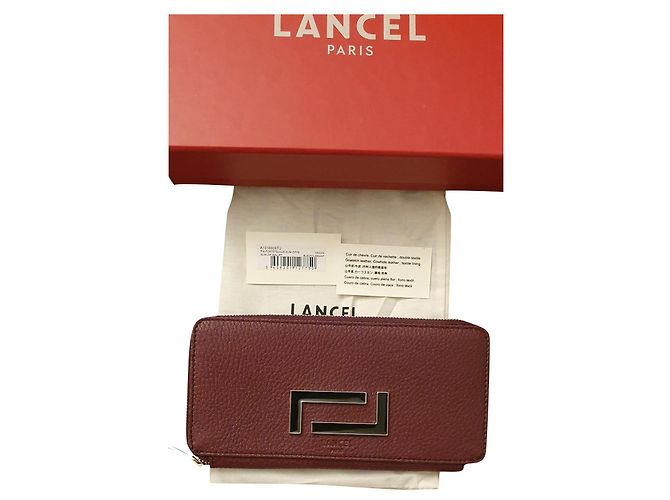 Lancel Pia wallet dark red leather