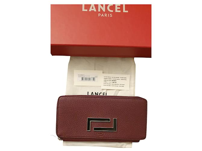 Lancel Wallets Dark red Leather  ref.807573