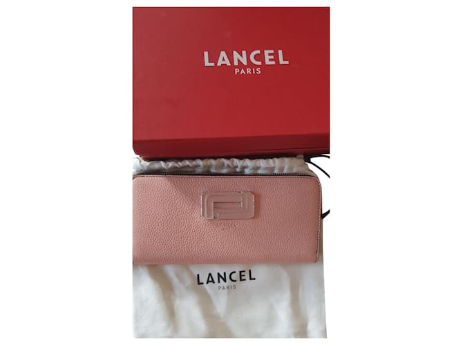 Lancel Wallets Pink Ostrich leather  ref.807579
