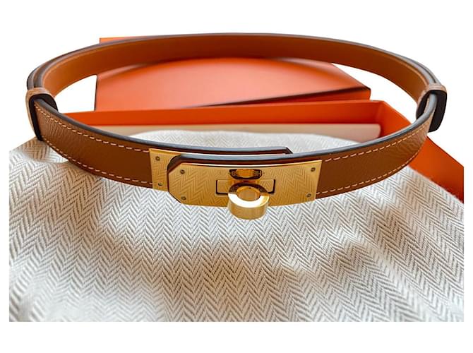 Hermès Ceinture Kelly Golden Leather  ref.807624