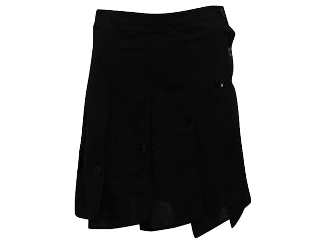 Emporio Armani Linen Blend Black Skirt with Buttons  ref.807681