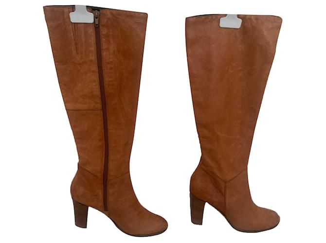 Minelli Boots Caramel Leather  ref.807718