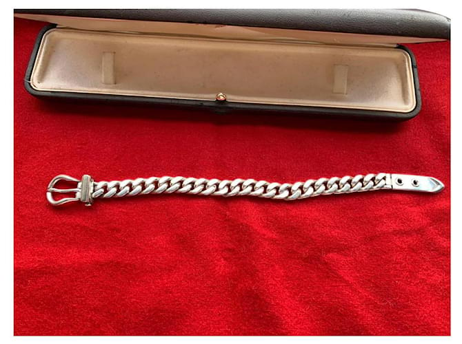 Bracelet Hermès Bouclé Sellier MM - Argent Massif Bijouterie argentée  ref.807826