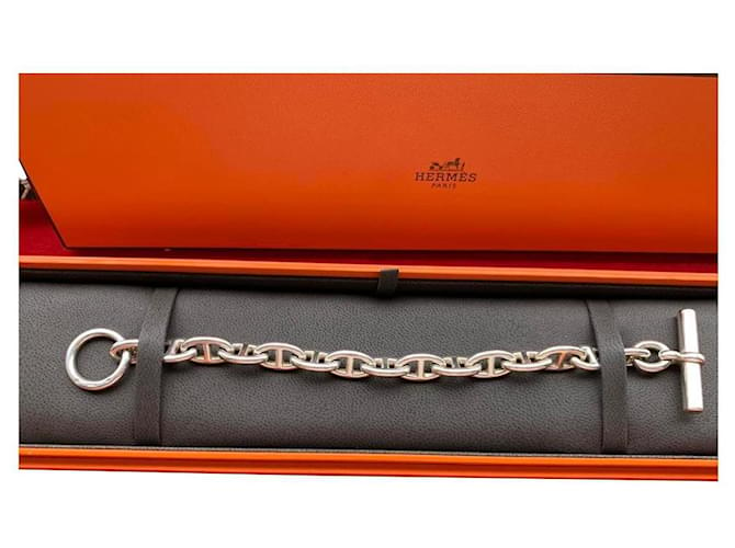 Hermès ChaÎne D'Ancre MM 15-Braccialetto in argento Sterling Silver hardware  ref.807830