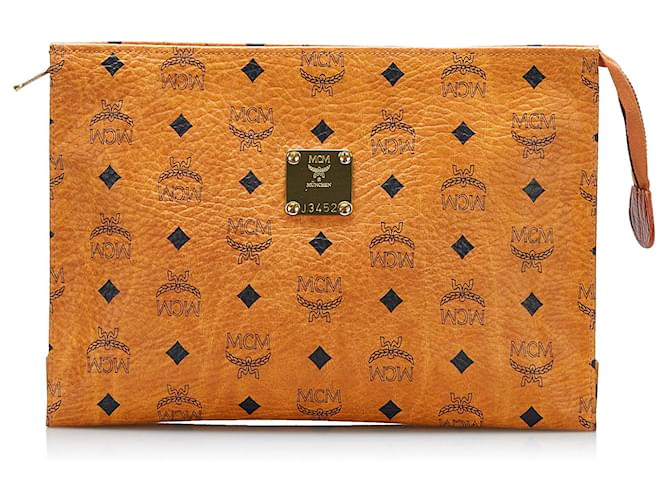 Mcm brown discount clutch