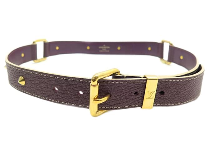 Louis Vuitton Black Suhali Leather Studded Belt Size 80/32