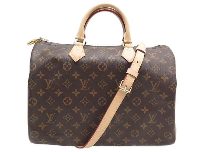 NUEVO BOLSO DE MANO LOUIS VUITTON SPEEDY BANDOULIERE 35 MONOGRAMA M41111 bolsa Castaño Cuero  ref.808117