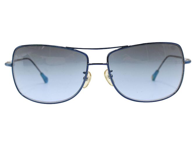 Shanghai Tang Occhiali da sole blu metallizzati