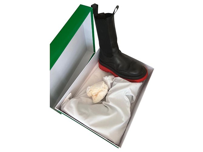 Botas de cuero negras Bottega Veneta 39 Negro