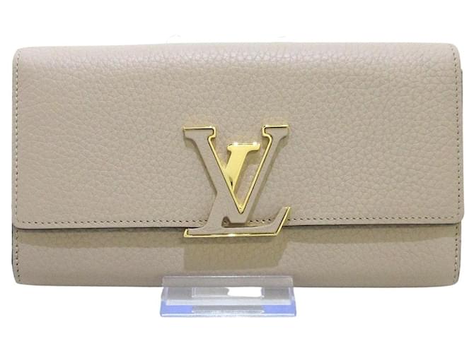 Louis Vuitton Capucines Bege Couro  ref.808615
