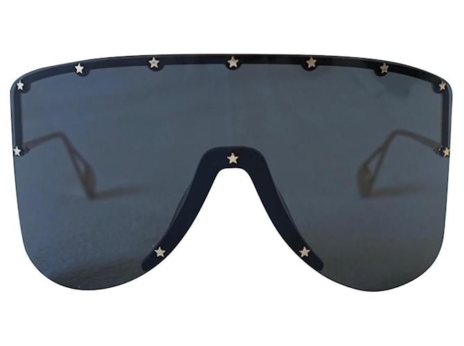 Gucci occhiali da sole Nero D'oro Metallo  ref.808708
