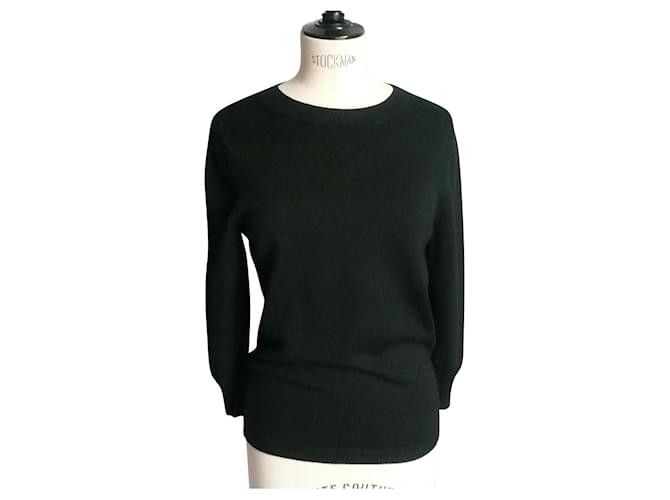 CHANEL UNIFORM Pull laine noir TBE TS  ref.808810