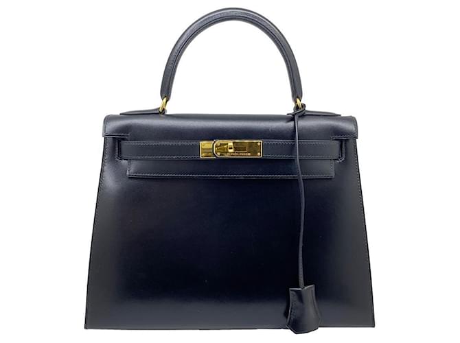 Hermès Kelly Black Pony-style calfskin  ref.808878