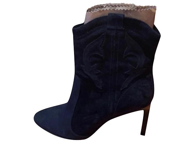 Stivaletti Ba&Sh Caitlin in nubuck blu navy