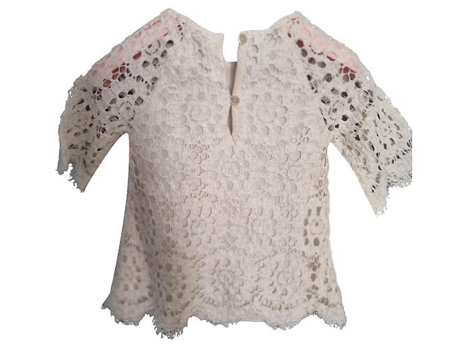 Vestido de renda de algodão branco Dolce & Gabbana