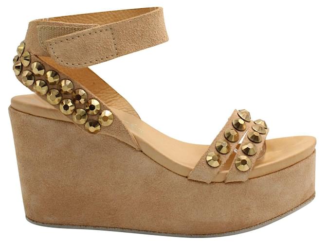 Nude sale wedge mules