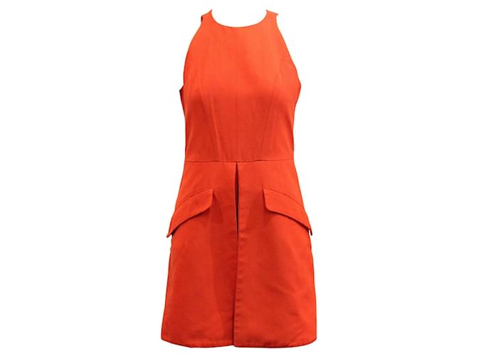 Alexander Mcqueen Orange Sleeveless Mini Dress  ref.809567