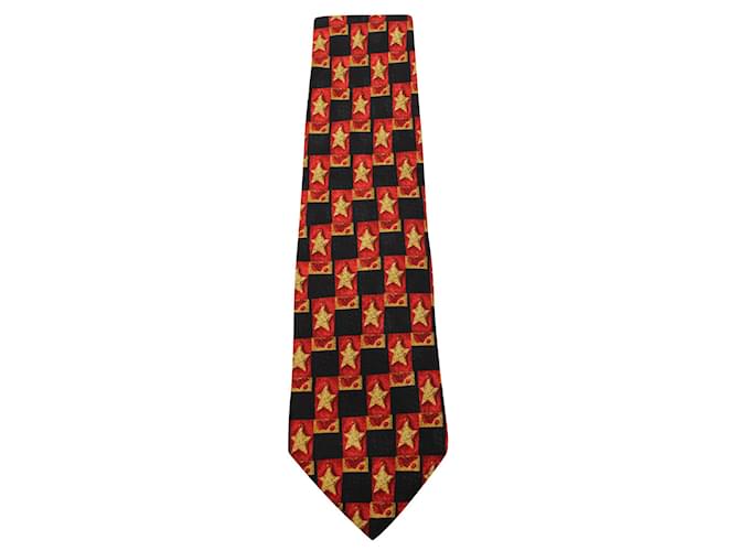 Ermenegildo Zegna Dark Red Printed Tie Silk  ref.809619