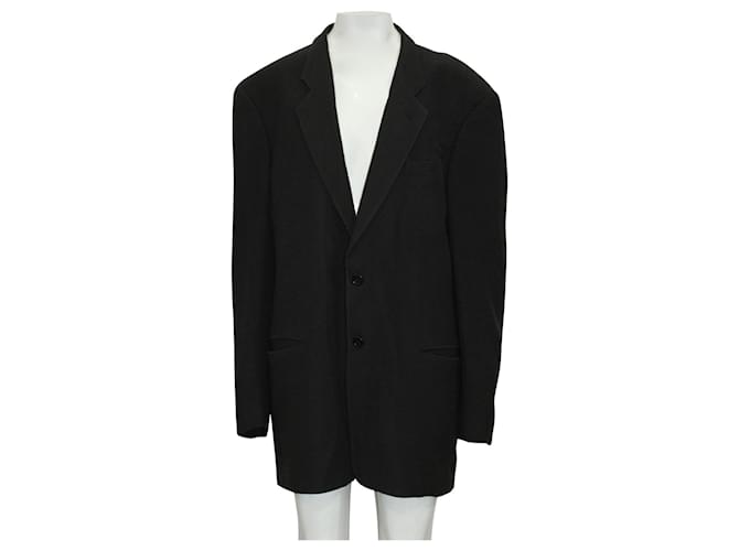 Armani Collezioni x Neiman Marcus Dark Grey Blazer Wool  ref.809622