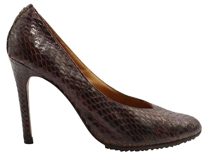 Burgundy snakeskin heels best sale