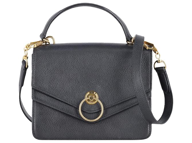 Mulberry Harlow Satchel Crossbody Bag in Black Grained Leather   ref.809648