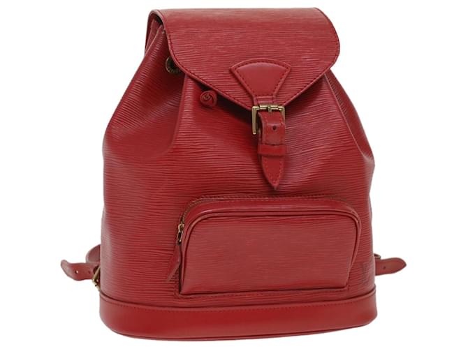 LOUIS VUITTON Epi Montsouris MM Backpack Monaco 700th Red LV Auth 36931 Leather  ref.810026