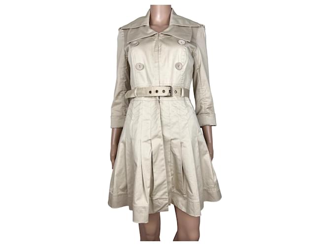 Diane Von Furstenberg Coats, Outerwear Beige Cotton  ref.810039