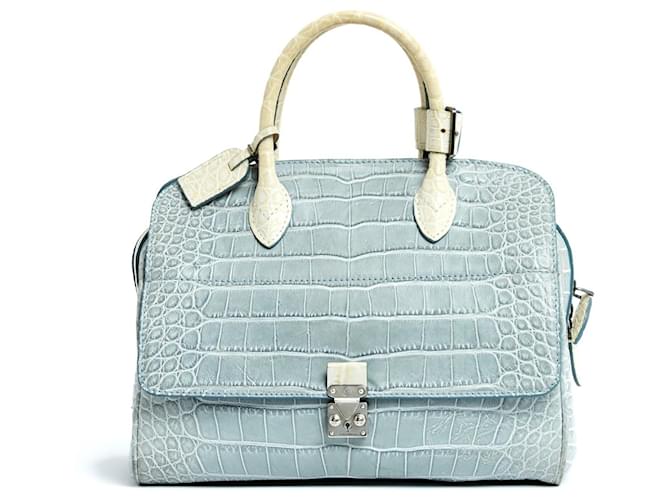 Louis Vuitton 2012 Lim. Ed. Crocodile Old Speedy Flap 25 Blue Exotic leather  ref.810047