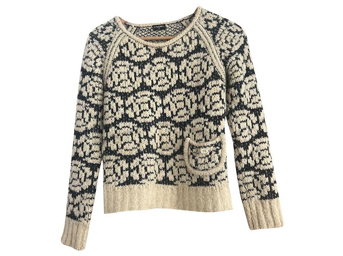 Chanel Strickwaren Beige Wolle Mohair