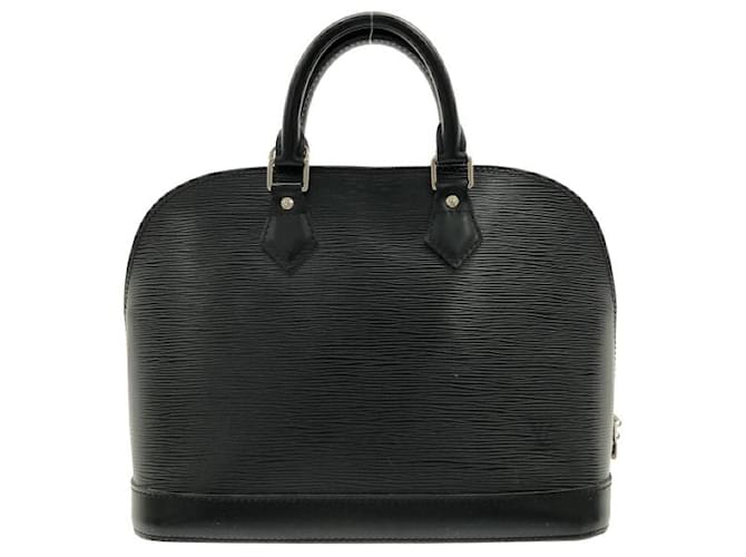 Louis Vuitton ALMA Black Silver hardware Leather  ref.811080