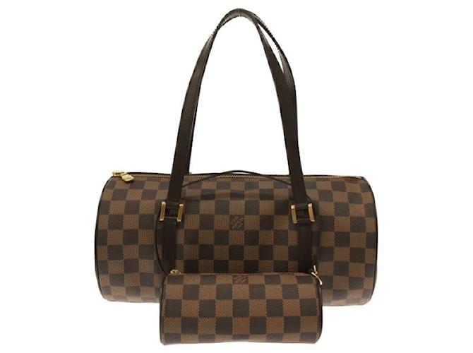 Louis Vuitton Papillon 30 Damier Ebene Barrel Brown Coated Canvas