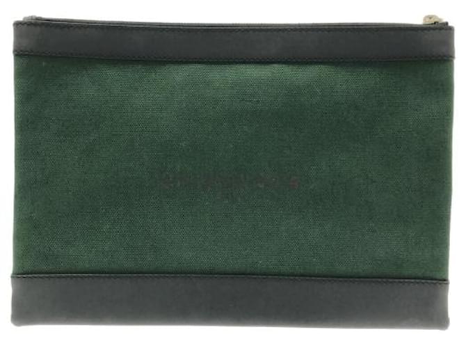 Balenciaga Navy Clip M Black Green Leather Cloth ref.812967 - Joli