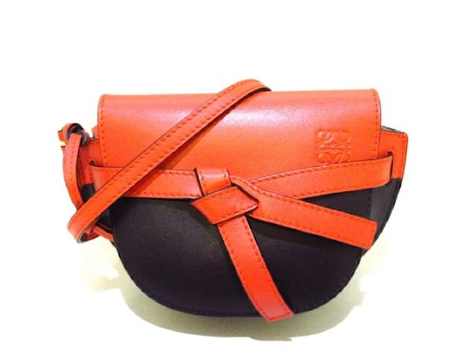 Orange Loewe Mini Gate Crossbody Bag
