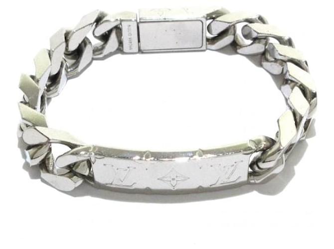 Louis Vuitton Silver Monogram Chain Bracelet Silvery Metal ref