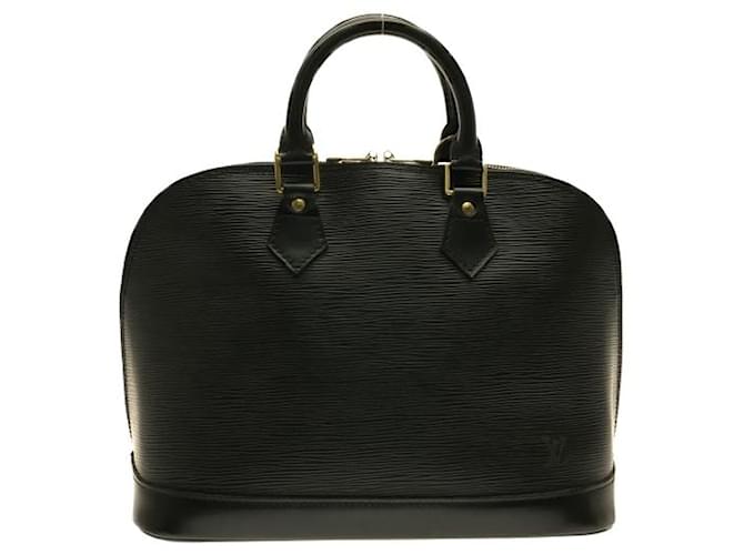 Louis Vuitton ALMA Black Gold hardware Leather  ref.813434