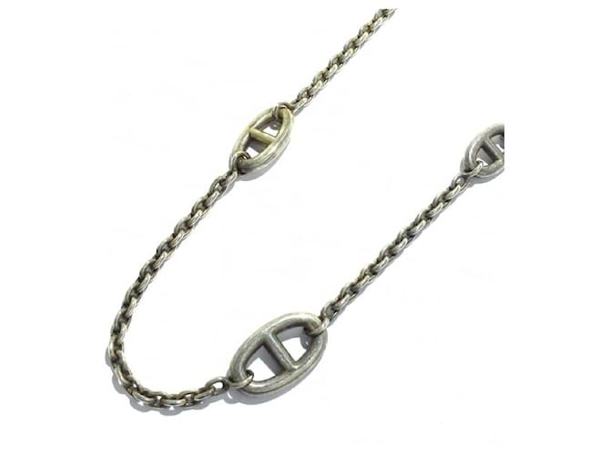 Other jewelry Hermès Farandole80/Chaine D'ancre Silvery Silver  ref.813614