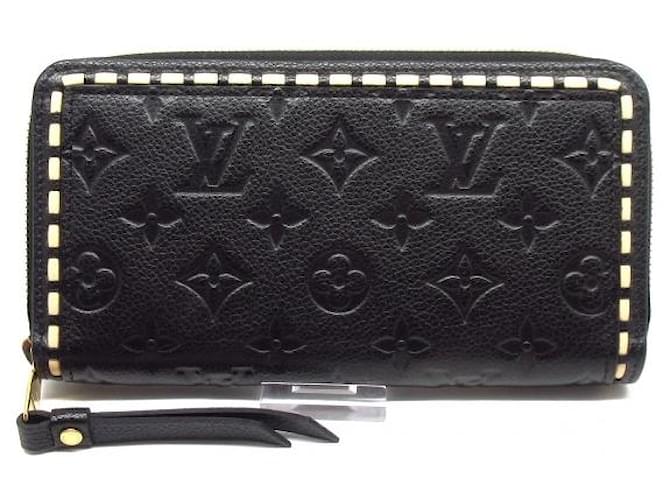 Louis Vuitton Zippy Wallet Black/Beige Monogram Empreinte