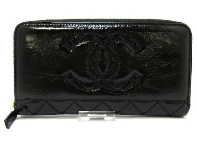Chanel Matelasse Black Patent leather  ref.814583