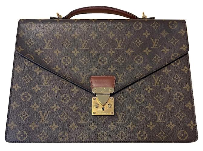 Louis Vuitton Bags Briefcases Brown Leather  ref.814881