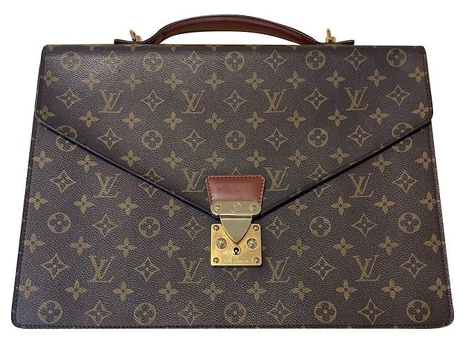 Louis Vuitton Pasta de couro marrom