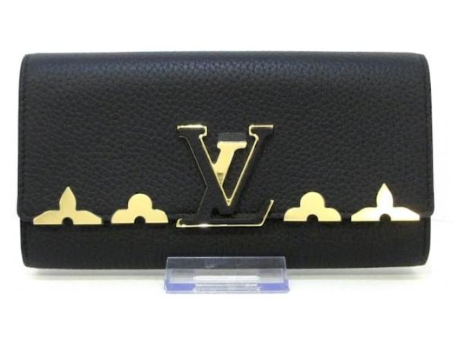 Louis Vuitton Portefeuille Capucines Negro Dorado  ref.814915