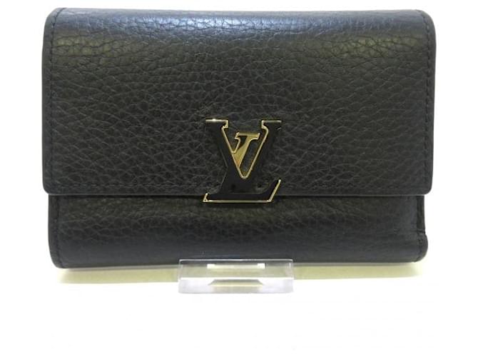 Louis Vuitton Portefeuille Capucines Compact Noir  ref.815109