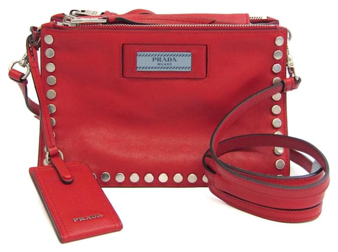 Prada Etiquette Red Leather  ref.815539