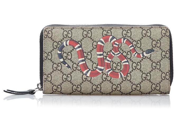 Gucci Women's GG Supreme Ophidia Zip Around Card Case Wallet