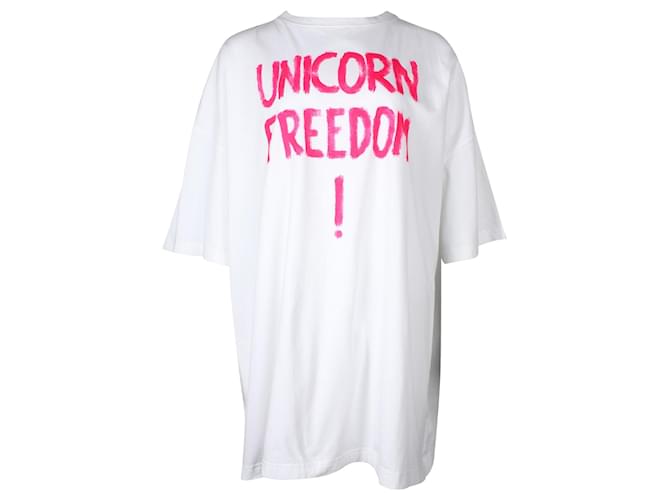 Vêtements Unicorn Freedom Oversized T-Shirt White Cotton ref