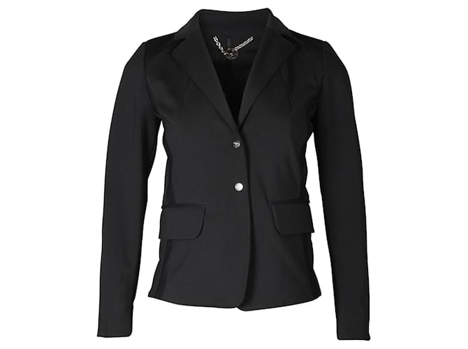 Marella Cropped Black Jacket with Mesh Detail Polyester  ref.815783