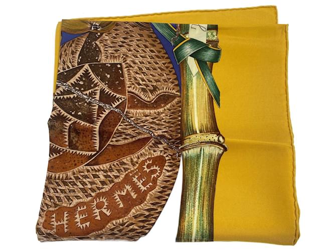 Cachecol Hermès de seda multicolorida Multicor  ref.816337