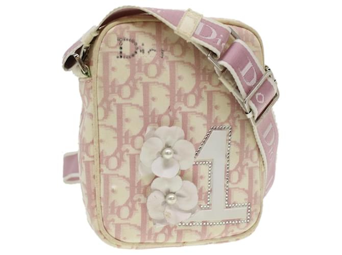 CHRISTIAN DIOR PINK OBLIQUE CANVAS CROSSBODY BAG