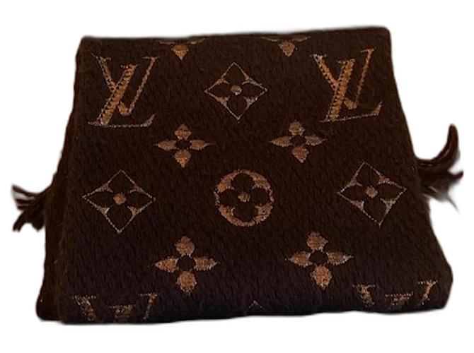 Louis Vuitton LV Logomania scarf Brown Wool  ref.816555