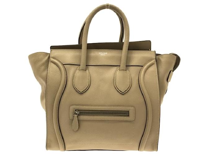 Céline Luggage Mini Shopper Beige Leather  ref.816736